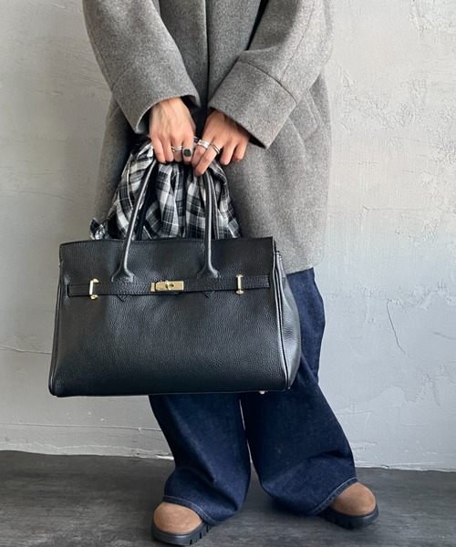 AULENTTV/オウレンティ　トートバッグ　黒 AULENTTI トートバッグ 2wayレザートートBAG「AULENTTI/オーレンティ