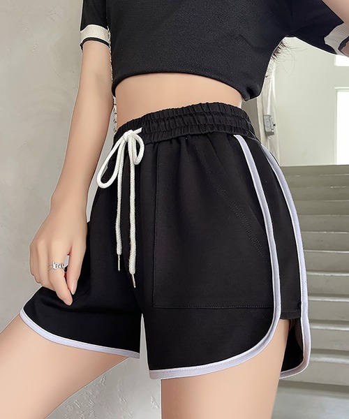 Bifrost（ビフレスト）の「パイピングスウェットショートパンツ（その他パンツ・レディース・ネイビー/ピンク/グリーン/ライトグリーン/ブラック/グレー・L/M）」の3枚目の写真