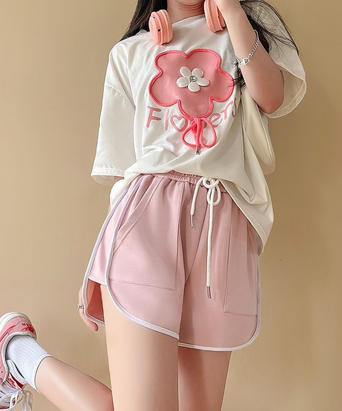 Bifrost（ビフレスト）の「パイピングスウェットショートパンツ（その他パンツ・レディース・ネイビー/ピンク/グリーン/ライトグリーン/ブラック/グレー・L/M）」の16枚目の写真