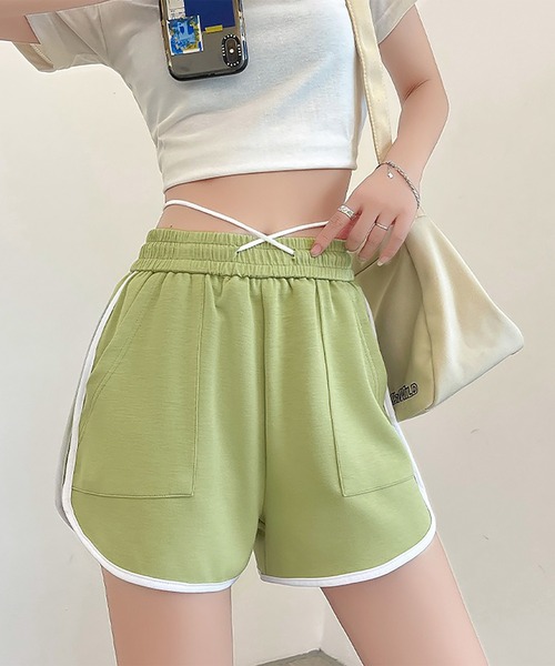 Bifrost（ビフレスト）の「パイピングスウェットショートパンツ（その他パンツ・レディース・ネイビー/ピンク/グリーン/ライトグリーン/ブラック/グレー・L/M）」の19枚目の写真