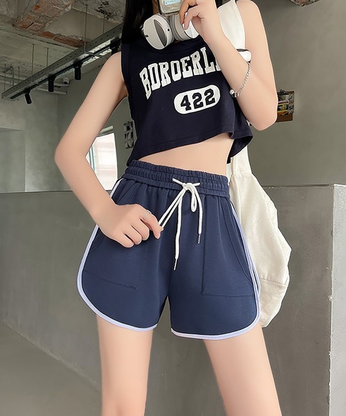 Bifrost（ビフレスト）の「パイピングスウェットショートパンツ（その他パンツ・レディース・ネイビー/ピンク/グリーン/ライトグリーン/ブラック/グレー・L/M）」の10枚目の写真