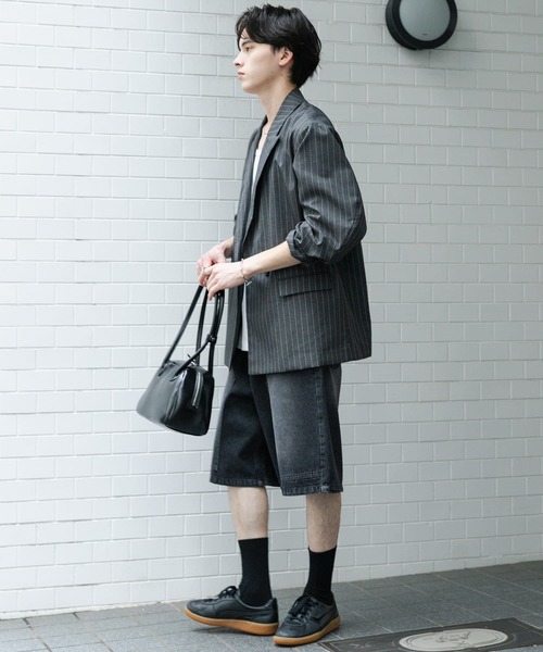 SENSE OF PLACE by URBAN RESEARCH（センスオブプレイスバイアーバンリサーチ）の「『セットアップ対応』『イージーケア/速乾』リネンライクピンストライプルーズジャケット（その他アウター・メンズ・グレー/ベージュ・LARGE/MEDIUM）」の18枚目の写真