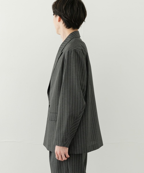 SENSE OF PLACE by URBAN RESEARCH（センスオブプレイスバイアーバンリサーチ）の「『セットアップ対応』『イージーケア/速乾』リネンライクピンストライプルーズジャケット（その他アウター・メンズ・グレー/ベージュ・LARGE/MEDIUM）」の20枚目の写真