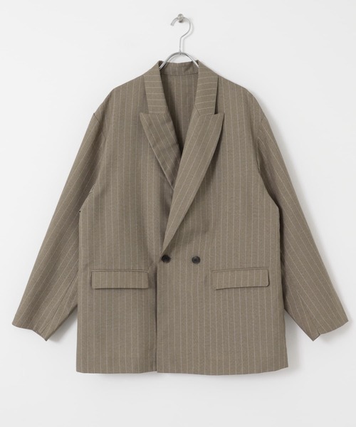 SENSE OF PLACE by URBAN RESEARCH（センスオブプレイスバイアーバンリサーチ）の「『セットアップ対応』『イージーケア/速乾』リネンライクピンストライプルーズジャケット（その他アウター・メンズ・グレー/ベージュ・LARGE/MEDIUM）」の22枚目の写真