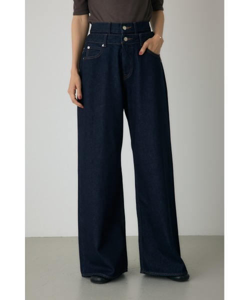 crie conforto（クリーコンフォルト）の「ダブルウエストバギーデニム（デニムパンツ・レディース・ライトブルー/インディゴブルー・SMALL/MEDIUM）」の2枚目の写真