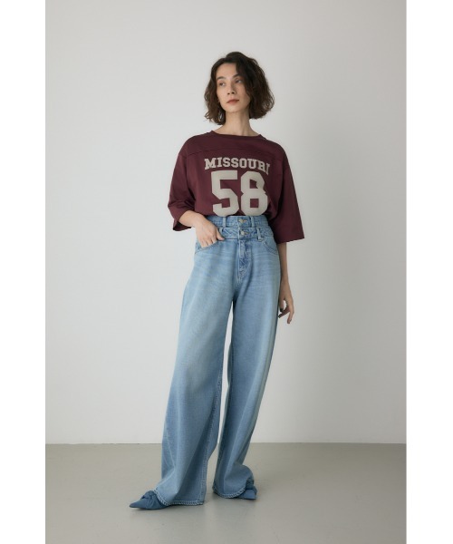 crie conforto（クリーコンフォルト）の「ダブルウエストバギーデニム（デニムパンツ・レディース・ライトブルー/インディゴブルー・SMALL/MEDIUM）」の8枚目の写真