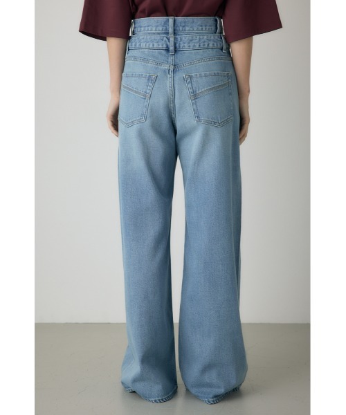 crie conforto（クリーコンフォルト）の「ダブルウエストバギーデニム（デニムパンツ・レディース・ライトブルー/インディゴブルー・SMALL/MEDIUM）」の11枚目の写真