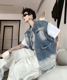 Mayree（メイリー）の「オーバーサイズブリーチデニムベスト(NEZ)（ベスト）」