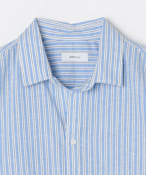 SHIPS any（シップス エニィ）の「SHIPS any: コットン/リネン 7分袖 スキッパー プルオーバー シャツ◇◇（シャツ/ブラウス・メンズ・オリーブ/ライトブルー/ブルー/ベージュ・SMALL/MEDIUM/LARGE/X-LARGE）」の9枚目の写真