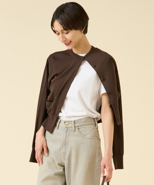 martinique（マルティニーク）の「《定番》ESSENTIALカーディガン（アンサンブル可）（カーディガン/ボレロ・レディース・ピンク/グリーン/ブラウン/グレー・FREE）」の3枚目の写真