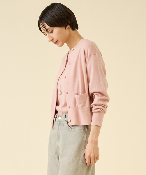 martinique（マルティニーク）の「《定番》ESSENTIALカーディガン（アンサンブル可）（カーディガン/ボレロ・レディース・ピンク/グリーン/ブラウン/グレー・FREE）」の5枚目の写真