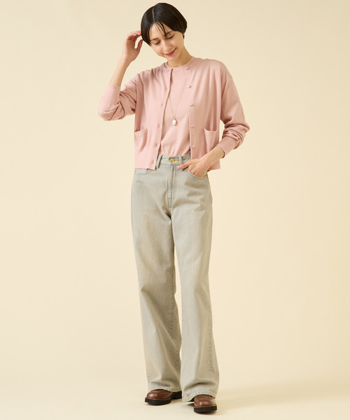 martinique（マルティニーク）の「《定番》ESSENTIALカーディガン（アンサンブル可）（カーディガン/ボレロ・レディース・ピンク/グリーン/ブラウン/グレー・FREE）」の7枚目の写真