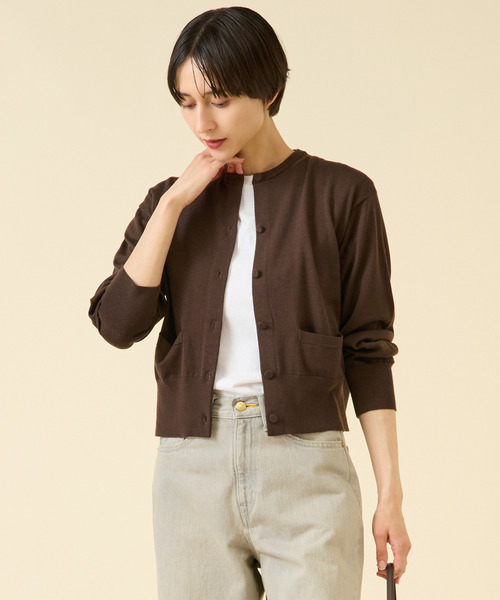 martinique（マルティニーク）の「《定番》ESSENTIALカーディガン（アンサンブル可）（カーディガン/ボレロ・レディース・ピンク/グリーン/ブラウン/グレー・FREE）」の22枚目の写真