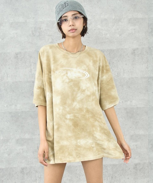ANAP(アナップ)の「ミニ裏毛 タイダイ柄 ロゴ Tシャツ【親子お揃い】(Tシャツ/カットソー・レディース・グレー/ベージュ/ブラック系その他・FREE)」の3枚目の写真