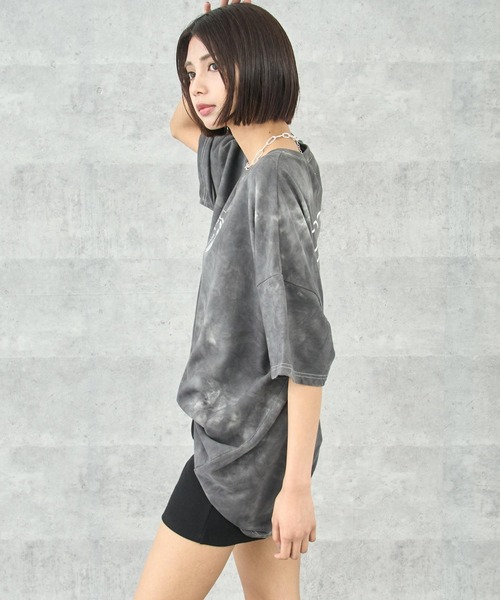 ANAP(アナップ)の「ミニ裏毛 タイダイ柄 ロゴ Tシャツ【親子お揃い】(Tシャツ/カットソー・レディース・グレー/ベージュ/ブラック系その他・FREE)」の6枚目の写真