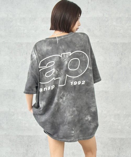 ANAP(アナップ)の「ミニ裏毛 タイダイ柄 ロゴ Tシャツ【親子お揃い】(Tシャツ/カットソー・レディース・グレー/ベージュ/ブラック系その他・FREE)」の7枚目の写真