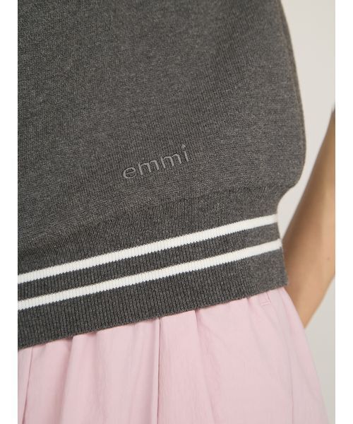 emmi(エミ)の「襟付きニットベスト(ポロシャツ・レディース・ライム/ブラウン/グレー・F)」の12枚目の写真