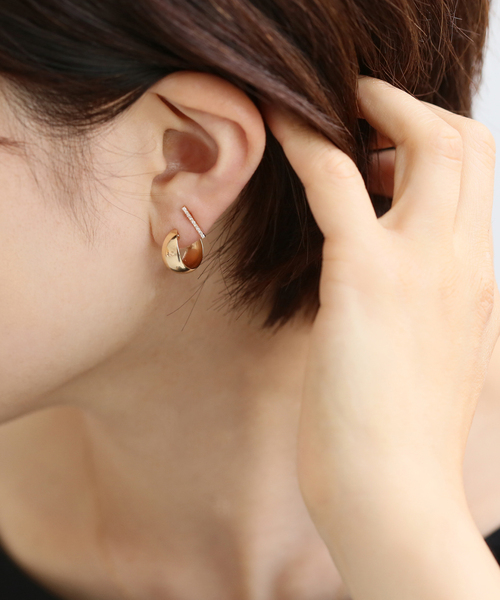 三日月フープピアス K10（両耳）（ピアス（両耳用））｜Lilas
