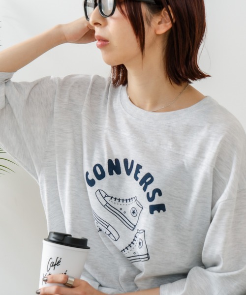 CONVERSE/コンバース】シュ－ズ柄 7分袖 Tシャツ（Tシャツ/カットソー