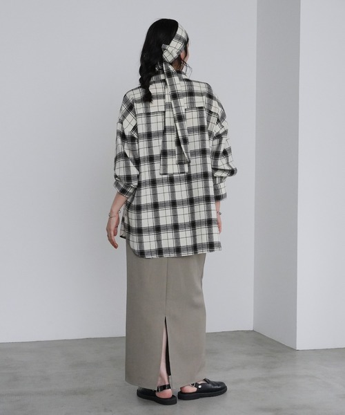 ★日本製 vm Pal'las Palace ボウタイ チェック シャツ セール】ボウタイ付きチェックシャツ（シャツ/ブラウス）｜Yeoun