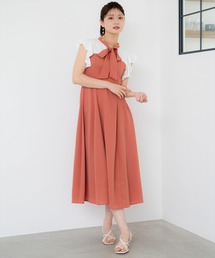 ✨新品✨ PREFERIR ラッフルスリーブ ワンピース　ドレス ROYALPARTY バイカラーパイピングラッフルスリーブワンピース
