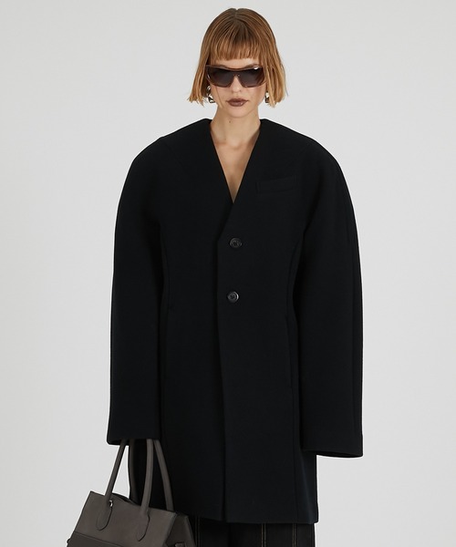 PRANK PROJECT（プランクプロジェクト）の「ラガーコート / Rugger Coat（ノーカラーコート・レディース・ブラック/アイボリー・FREE）」の15枚目の写真