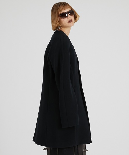 PRANK PROJECT（プランクプロジェクト）の「ラガーコート / Rugger Coat（ノーカラーコート・レディース・ブラック/アイボリー・FREE）」の12枚目の写真