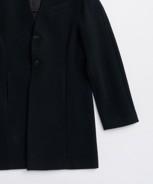 PRANK PROJECT（プランクプロジェクト）の「ラガーコート / Rugger Coat（ノーカラーコート・レディース・ブラック/アイボリー・FREE）」の6枚目の写真