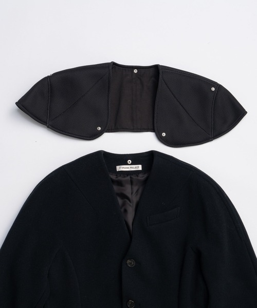 PRANK PROJECT（プランクプロジェクト）の「ラガーコート / Rugger Coat（ノーカラーコート・レディース・ブラック/アイボリー・FREE）」の5枚目の写真