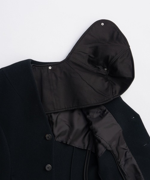 PRANK PROJECT（プランクプロジェクト）の「ラガーコート / Rugger Coat（ノーカラーコート・レディース・ブラック/アイボリー・FREE）」の4枚目の写真