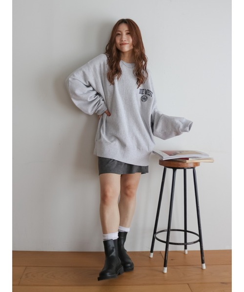 Ungrid（アングリッド）の「ビッグシルエットロゴスウェット（スウェット・レディース・チャコールグレー/ライトグレー/ピンク・FREE）」の6枚目の写真