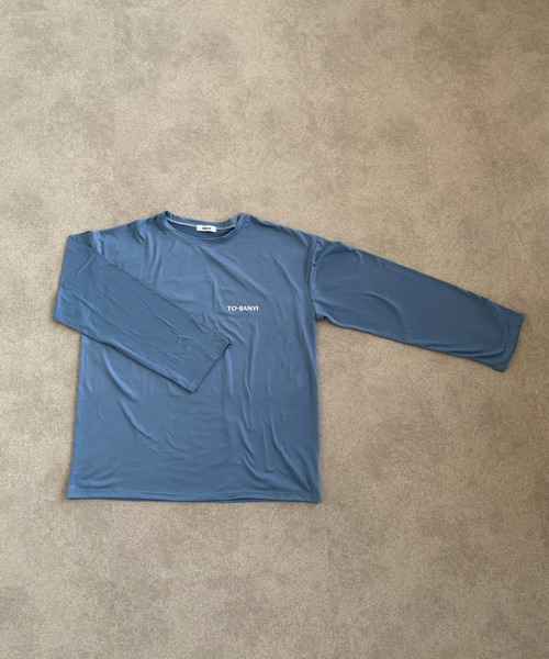 link lot(リンクロット)の「ビッグシルエット英字ワンポイント無地ロンT(Tシャツ/カットソー・メンズ・サックスブルー/ピンク/ホワイト/ブラック/ダークグレー・M)」の6枚目の写真