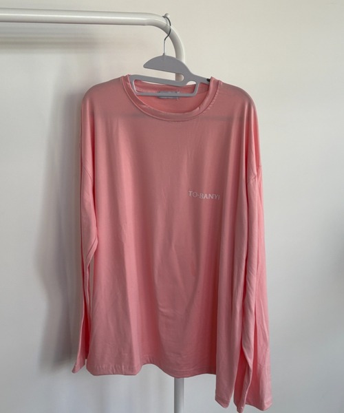 link lot(リンクロット)の「ビッグシルエット英字ワンポイント無地ロンT(Tシャツ/カットソー・メンズ・サックスブルー/ピンク/ホワイト/ブラック/ダークグレー・M)」の14枚目の写真