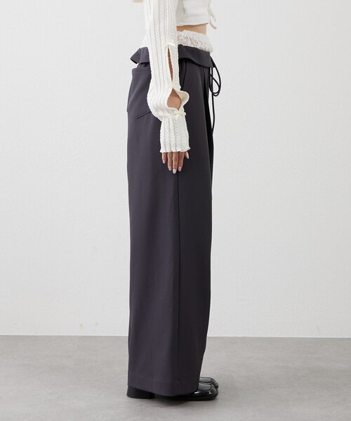 mline（エムライン）の「[mline]レース レイヤードパンツ（その他パンツ・レディース・チャコールグレー/ブラック・1/2）」の10枚目の写真