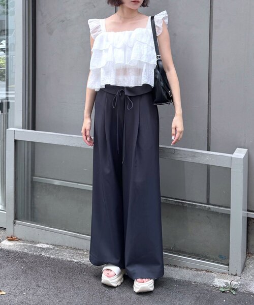 mline（エムライン）の「[mline]レース レイヤードパンツ（その他パンツ・レディース・チャコールグレー/ブラック・1/2）」の21枚目の写真