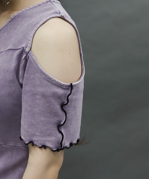 axes femme POETIQUE(アクシーズファムポエティック)の「硫化染めカットミニOP(ワンピース・レディース・パープル/ブラック/サックスブルー・MEDIUM)」の7枚目の写真