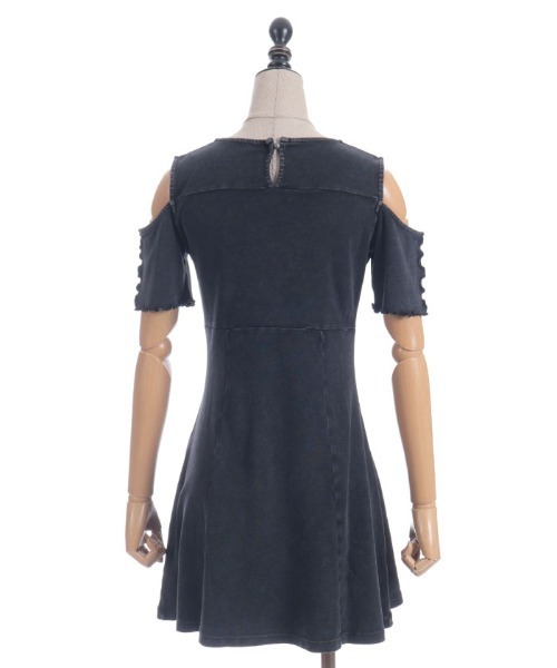 axes femme POETIQUE(アクシーズファムポエティック)の「硫化染めカットミニOP(ワンピース・レディース・パープル/ブラック/サックスブルー・MEDIUM)」の11枚目の写真