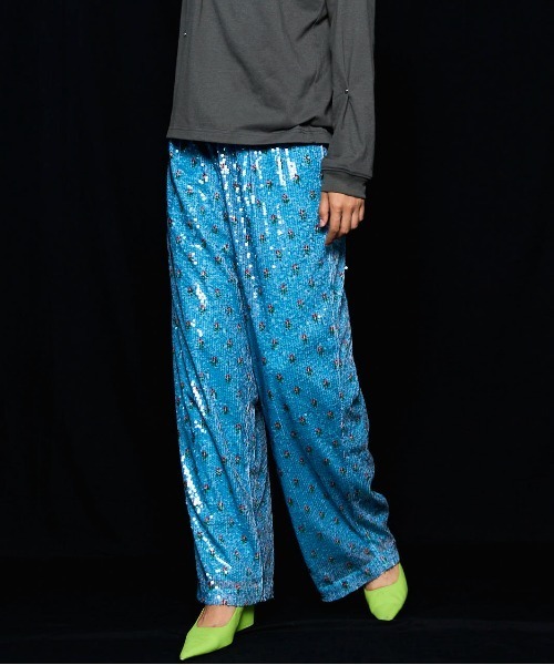 MAISON SPECIAL(メゾンスペシャル)の「Flower Easy Pants/フラワーイージーパンツ(その他パンツ・レディース・ブルー/グレー・38/36)」の2枚目の写真