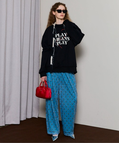 MAISON SPECIAL(メゾンスペシャル)の「Flower Easy Pants/フラワーイージーパンツ(その他パンツ・レディース・ブルー/グレー・38/36)」の12枚目の写真