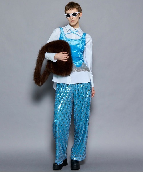 MAISON SPECIAL(メゾンスペシャル)の「Flower Easy Pants/フラワーイージーパンツ(その他パンツ・レディース・ブルー/グレー・38/36)」の15枚目の写真