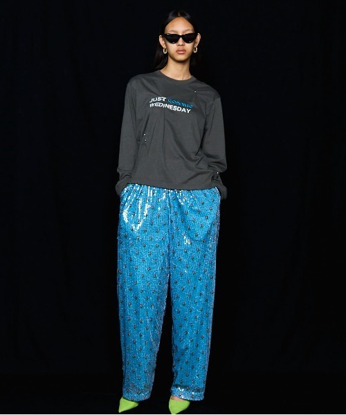 MAISON SPECIAL(メゾンスペシャル)の「Flower Easy Pants/フラワーイージーパンツ(その他パンツ・レディース・ブルー/グレー・38/36)」の11枚目の写真