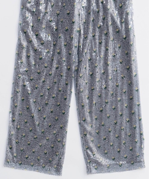 MAISON SPECIAL(メゾンスペシャル)の「Flower Easy Pants/フラワーイージーパンツ(その他パンツ・レディース・ブルー/グレー・38/36)」の4枚目の写真