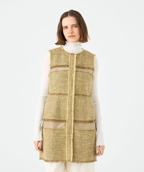 セール】ブロッキングツイード ミドルジレ（ベスト）｜BALLSEY