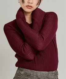 リブ コットン ニット トップス / Lightweight Ribbed Cotton Knit Top