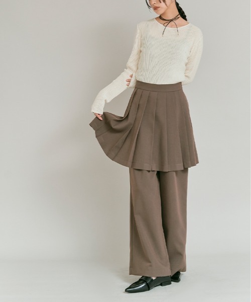 W:Huku(フーク)の「リブ コットン ニット トップス / Lightweight Ribbed Cotton Knit Top(ニット/セーター・レディース・ワイン/イエロー/ブルー/オフホワイト/レッド系・FREE)」の22枚目の写真