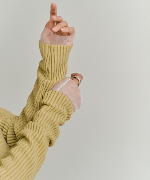 W:Huku(フーク)の「リブ コットン ニット トップス / Lightweight Ribbed Cotton Knit Top(ニット/セーター・レディース・ワイン/イエロー/ブルー/オフホワイト/レッド系・FREE)」の14枚目の写真