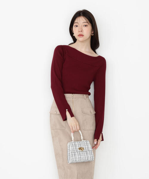 PROPORTION BODY DRESSING（プロポーションボディドレッシング）の「＜ハンドウォッシャブル＞変わり編みリブニット / 1215270928（ニット/セーター・レディース・ボルドー/グリーン/ベージュ/ブラック・SMALL/MEDIUM）」の22枚目の写真