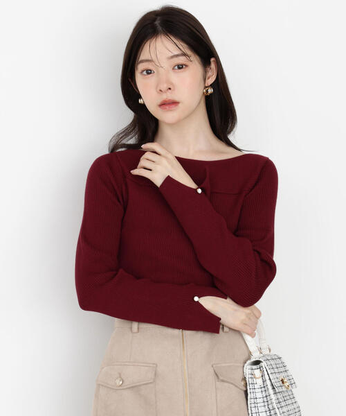 PROPORTION BODY DRESSING（プロポーションボディドレッシング）の「＜ハンドウォッシャブル＞変わり編みリブニット / 1215270928（ニット/セーター・レディース・ボルドー/グリーン/ベージュ/ブラック・SMALL/MEDIUM）」の4枚目の写真