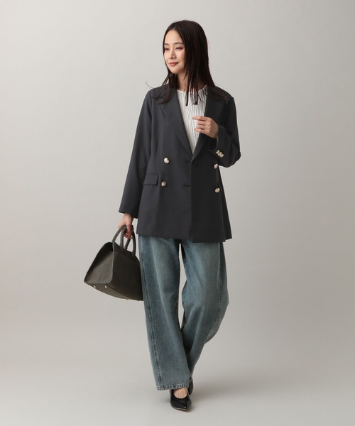 GLOBAL WORK（グローバルワーク）の「MATINEE LINE/MIXストレッチWジャケット/583736（テーラードジャケット・レディース・モカ/ブラウン/チャコールグレー・SMALL/MEDIUM/LARGE）」の6枚目の写真