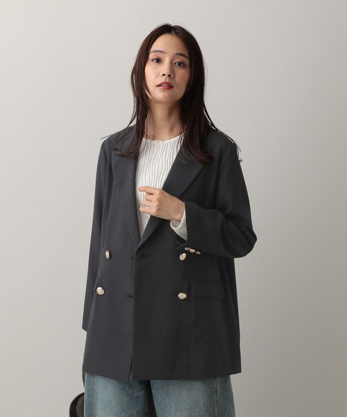 GLOBAL WORK（グローバルワーク）の「MATINEE LINE/MIXストレッチWジャケット/583736（テーラードジャケット・レディース・モカ/ブラウン/チャコールグレー・SMALL/MEDIUM/LARGE）」の9枚目の写真